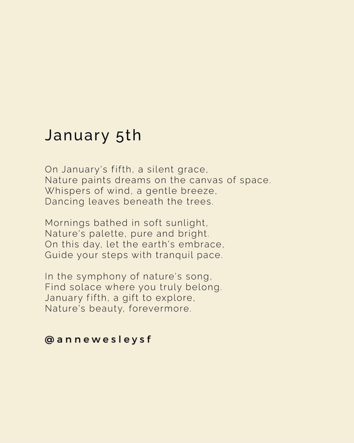 Eternal Beauty: Mindful Living on January's Fifth