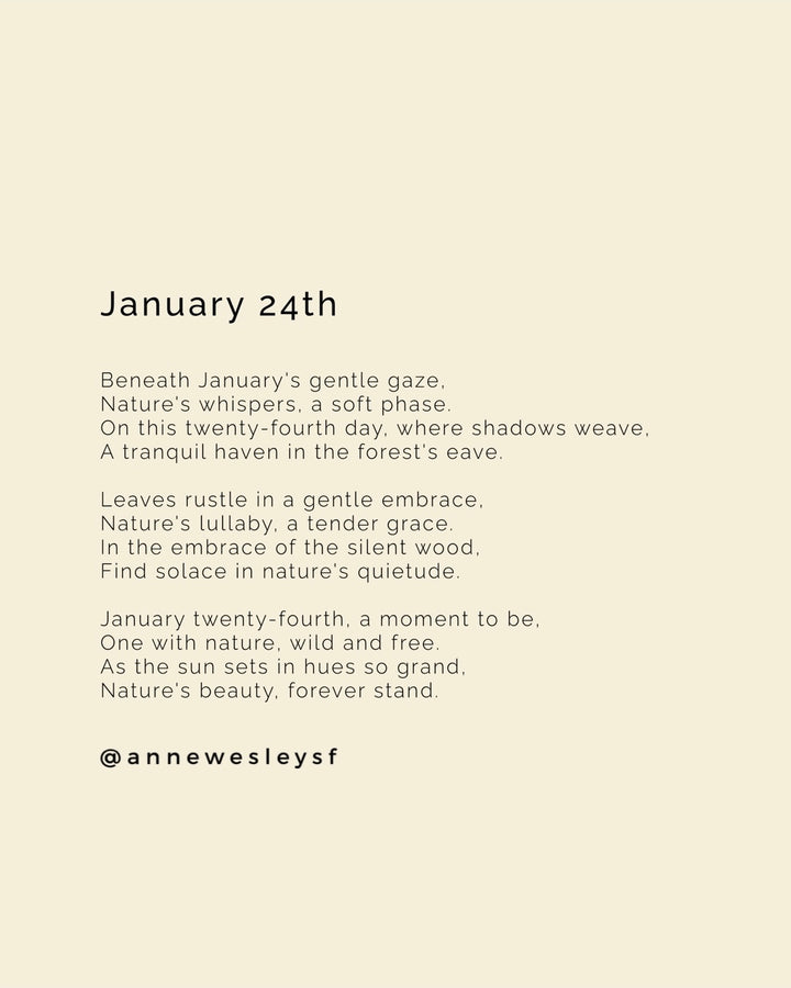 Embracing Nature's Tapestry: Mindful Living on January's Twenty-Fourth Day