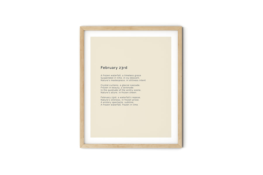 366 Daily Mindfulness Nature Poem Minimalist Print -  February 23rd