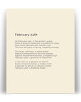 366 Daily Mindfulness Nature Poem Minimalist Print -  February 24th