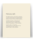 366 Daily Mindfulness Nature Poem Minimalist Print -  February 25th