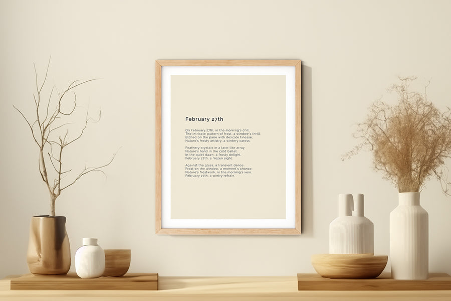 366 Daily Mindfulness Nature Poem Minimalist Print -  February 27th