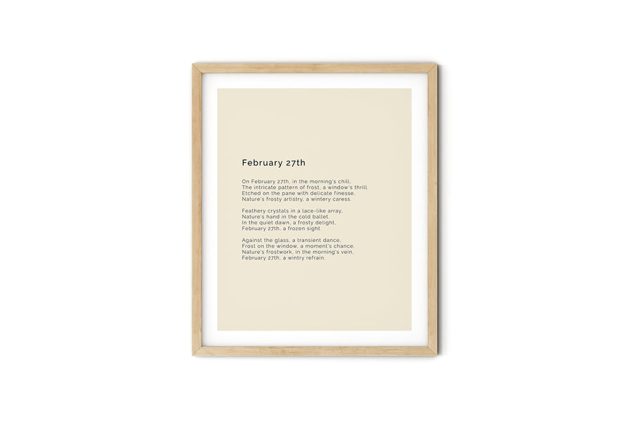 366 Daily Mindfulness Nature Poem Minimalist Print -  February 27th