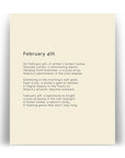 366 Daily Mindfulness Nature Poem Minimalist Print -  February 4th