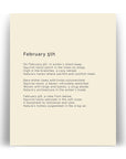 366 Daily Mindfulness Nature Poem Minimalist Print -  February 5th