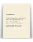 366 Daily Mindfulness Nature Poem Minimalist Print -  February 6th
