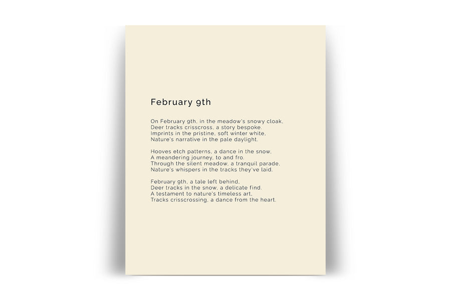 366 Daily Mindfulness Nature Poem Minimalist Print -  February 9th