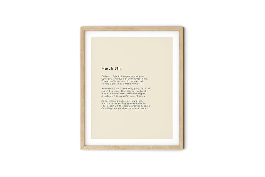 366 Daily Mindfulness Nature Poem Minimalist Print - March 8th