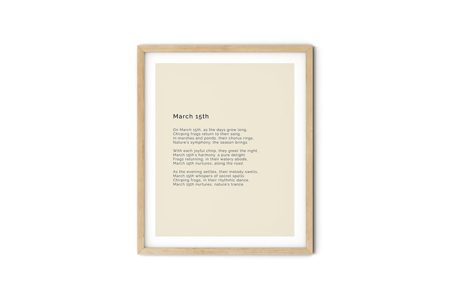 366 Daily Mindfulness Nature Poem Minimalist Print - March 15th